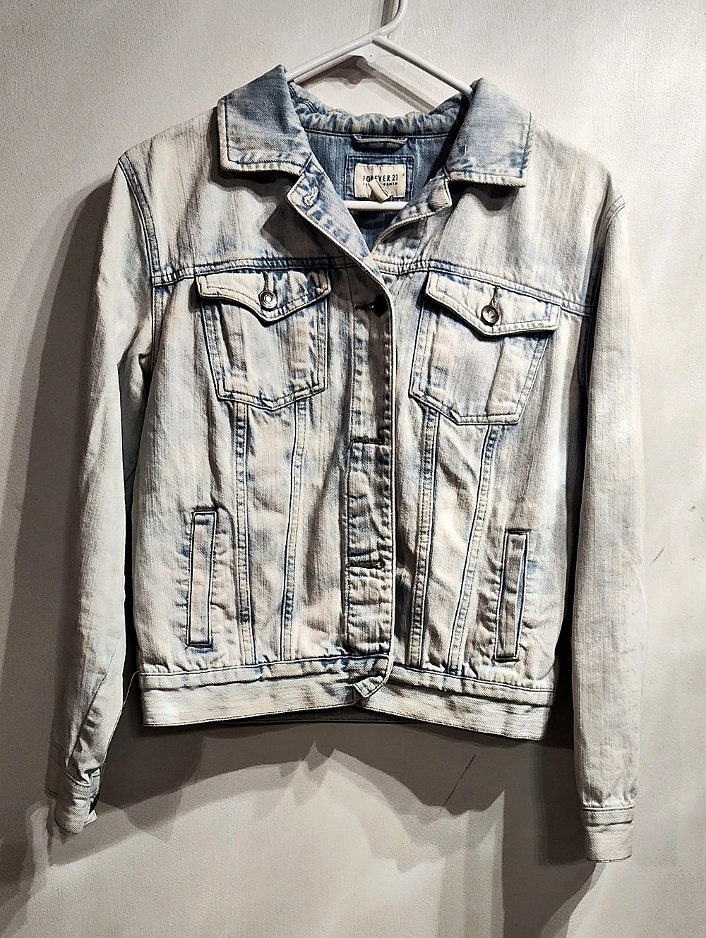 Forever 21 Denim Jacket Distressed